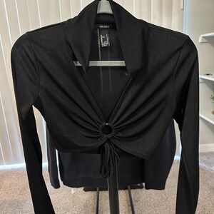 Black Mesh F21 Crop Top